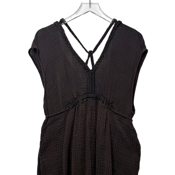 Anthropologie Molly Gauze Black Wash Women’s Oversized Cover-Up Romper Sz XL - Picture 2 of 13